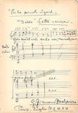 Malipiero, Gian Francesco - Autograph Music Quote Signed 1920