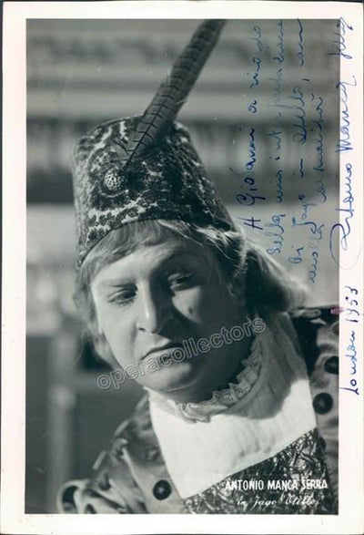 Manca Serra, Antonio - Signed Photo as Iago in Otello 1953