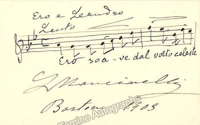 Mancinelli, Luigi - Signed Card with Autograph Music Quote 1903
