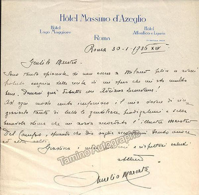 Marcato, Aurelio - Autograph Letter Signed