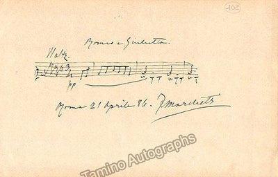 Marchetti, Filippo - Autograph Music Quote Signed 1886
