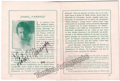 Marengo, Isabel - Signed Program Rosario, Argentina