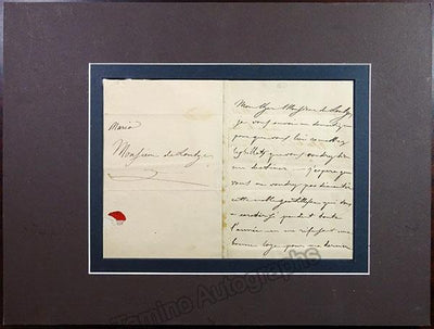 Matted Autograph Letter