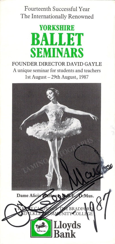 Markova, Alicia - Signed Program for the Yorkshire Ballet Seminars 1987