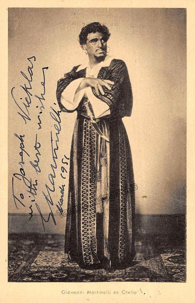 Martinelli, Giovanni - Signed Photo in Otello 1951