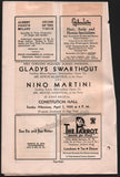 Martini, Nino - Swarthout, Gladys - Signed Program Washington 1935