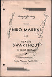Martini, Nino - Swarthout, Gladys - Signed Program Washington 1935
