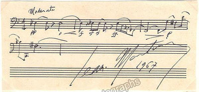 Martinon, Jean - Autograph Music Quote Signed 1967