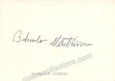 Martinu, Bohuslav - Signed Card
