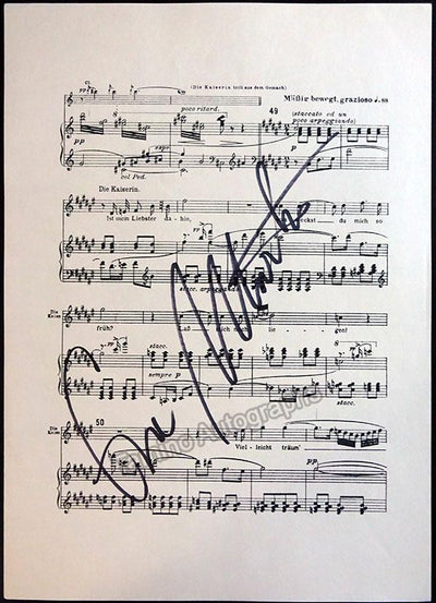 Marton, Eva - Carreras, Jose - Domingo, Placido - Heppner, Ben - Set of 4 Signed Score Pages