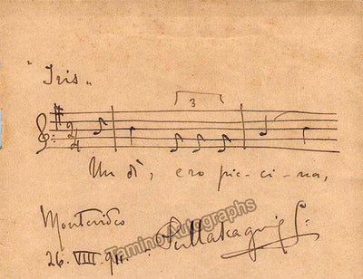 Mascagni, Pietro - Autograph Music Quote Signed from Iris 1911