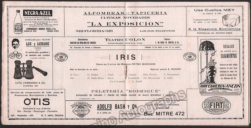 Mascagni, Pietro - Concert Program Buenos Aires 1922 - Tamino