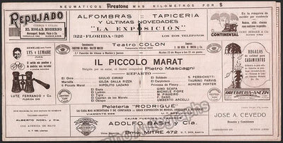 Mascagni, Pietro - Il Piccolo Marat at Teatro Colon 1922