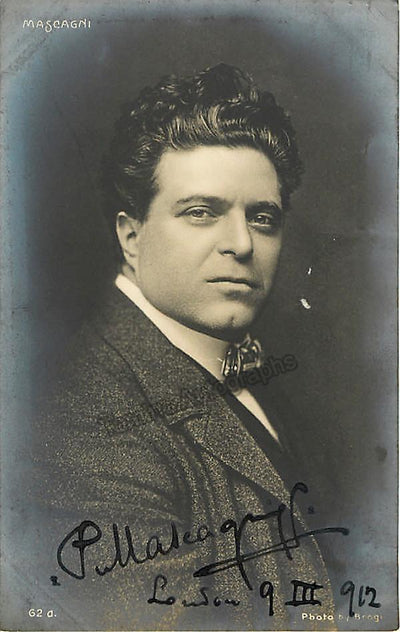Mascagni, Pietro - Signed Photo Postcard