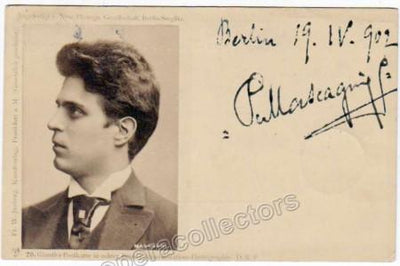 Mascagni, Pietro - Signed photo postcard