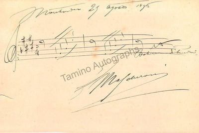 Mascheroni, Edoardo - Autograph Music Quote Signed 1896