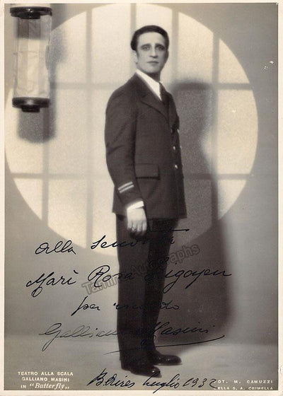 Masini, Galliano - Signed Photo in Madama Butterfly 1932