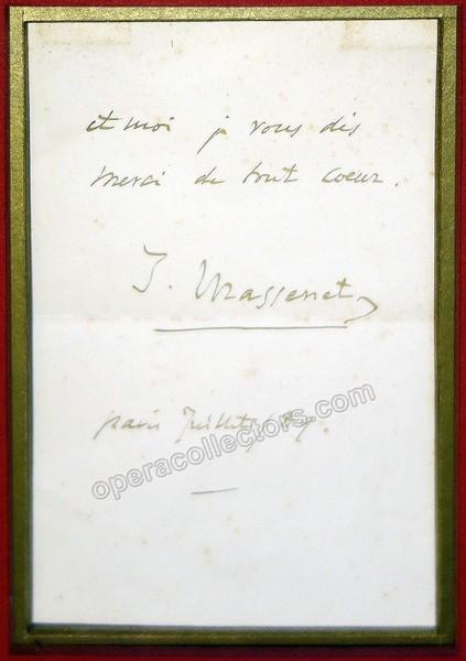 Massenet, Jules - Autograph Letter Signed - Tamino