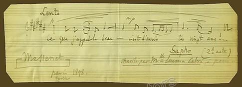 Massenet, Jules - Autograph Music Quote from Sapho - Signed - Tamino