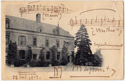 Massenet, Jules - Signed postcard with Music Quote from Manon and Werther