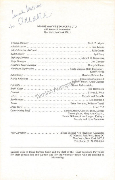 Massine, Leonide - Signed Program