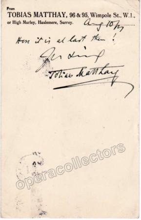 Matthay, Tobias - Signed Postcard