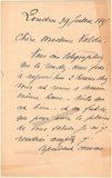 Maurel, Victor - Autograph Letter Signed 1887