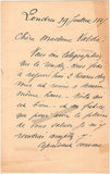 Maurel, Victor - Autograph Letter Signed 1887