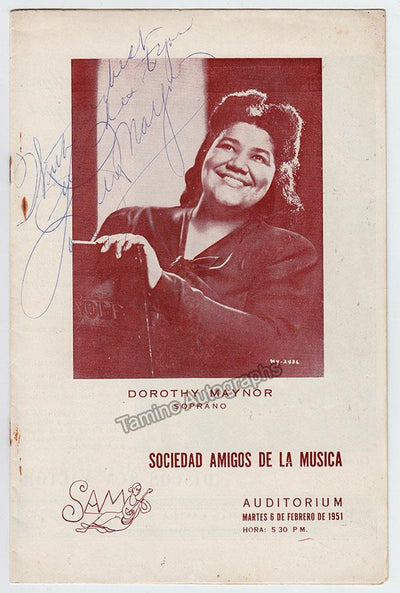 Maynor, Dorothy - Signed Program Havana 1951