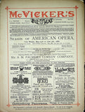 McVicker´s Theatre - Opera Programs Chicago 1885-1886