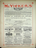 McVicker´s Theatre - Opera Programs Chicago 1885-1886