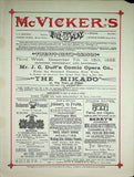 McVicker´s Theatre - Opera Programs Chicago 1885-1886