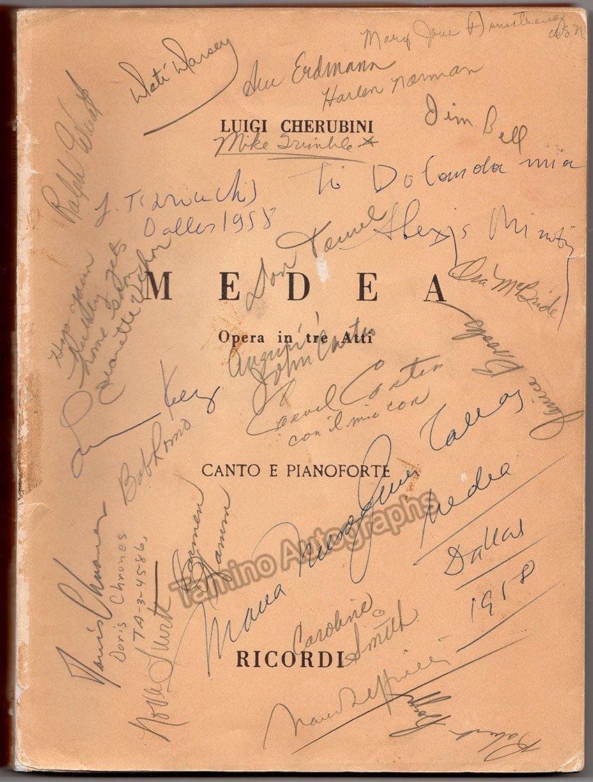 Medea Score Signed by Many - Dallas 1958