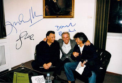 Mehta, Zubin - Baremboim, Daniel  - Ozawa, Seiji - Triple Signed Photo