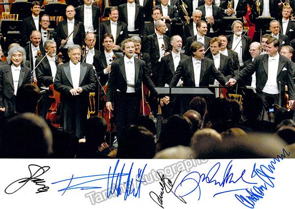 Mehta, Zubin - Thielemann, Christian - Ozawa, Seiji - Gatti, Daniele - Welser-Most, Franz - Color Photo Signed by All
