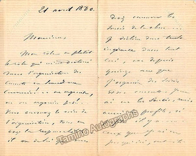 Melchissedec, Leon - Autograph Letter Signed 1880