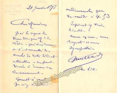 Melchissedec, Leon - Autograph Letter Signed 1898