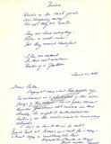 Menashe, Samuel - Short Handwritten Poem 1993