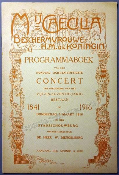 Mengelberg, Willem - Concert for 75th Anniversary Concertgebouw Orchestra 1916