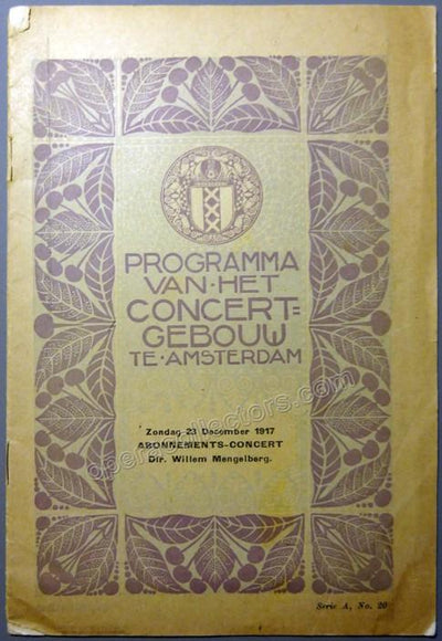 Mengelberg, Willem - Lot of 8 Concertgebouw Orchestra Programs 1909-1922