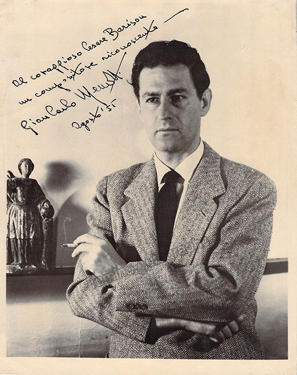 Menotti, Gian Carlo - Signed Photo 1955 - Tamino