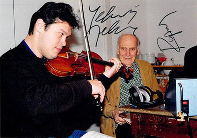 Menuhin, Yehudi - Repin, Vadim - Signed Photo in Rehearsal c.1997