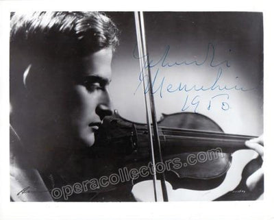 Menuhin, Yehudi - Signed photo playing violin