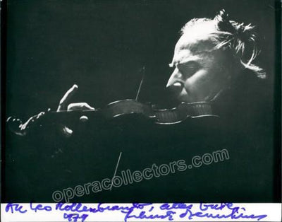 Menuhin, Yehudi - Signed photo playing violin