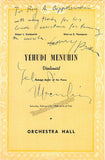 Menuhin, Yehudi - Signed Program Chicago 1948