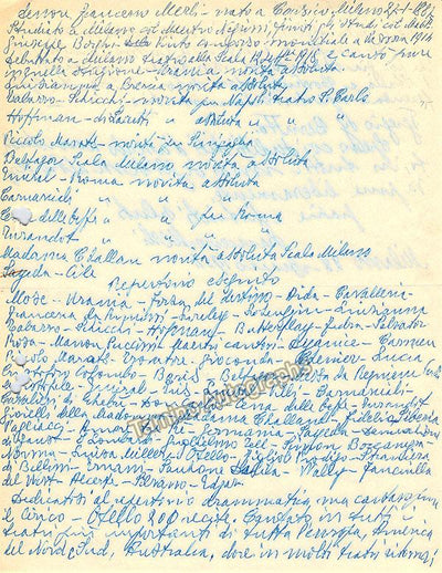 Merli, Francesco - Autobiographical Note Signed 1951