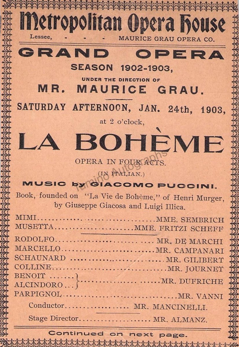 Metropolitan Opera - Collection of Program Clips 1885-1905 – Tamino ...