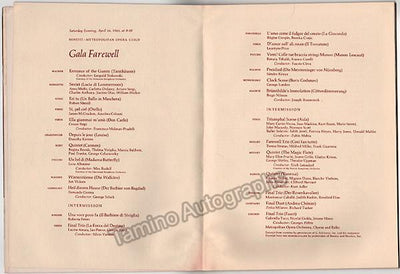 Metropolitan Opera - Farewell to the Old Opera House, Gala Performance Program 1966