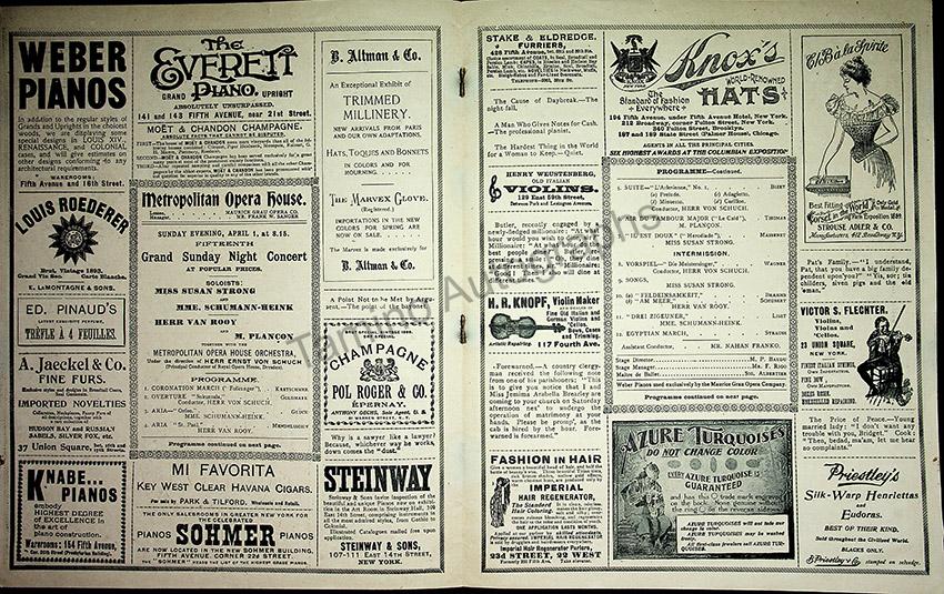 Metropolitan Opera - Full Program Lot 1889-1900 – Tamino