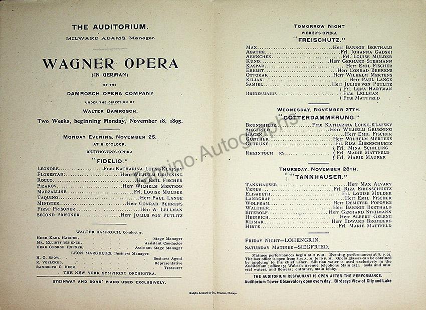 Metropolitan Opera on Tour - Chicago Programs 1894-1905 - Tamino